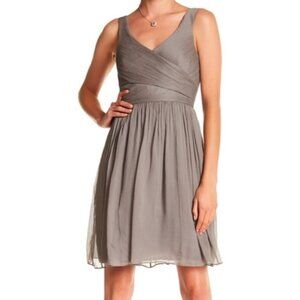 J.CREW Gray Silk "Weddings + Parties" Sleeveless Fit-N-Flare Dress NWT Size 4P